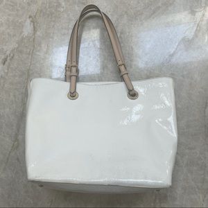 Michael Kors Patent Leather White Tote Bag
